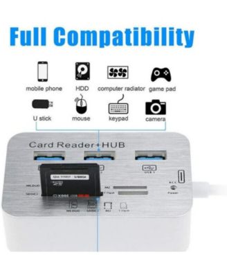 7-in-1 USB 3.0 Hub with Multi-Card Reader, Portable Adapter for Laptop/Desktop, Ideal for Photographers,Content Creators