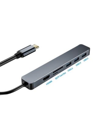 7-in-1 USB C Hub with 4K HDMI & VGA, 5Gbps Data Transfer, Multiport Docking Station for Home Office, Gaming & Travel