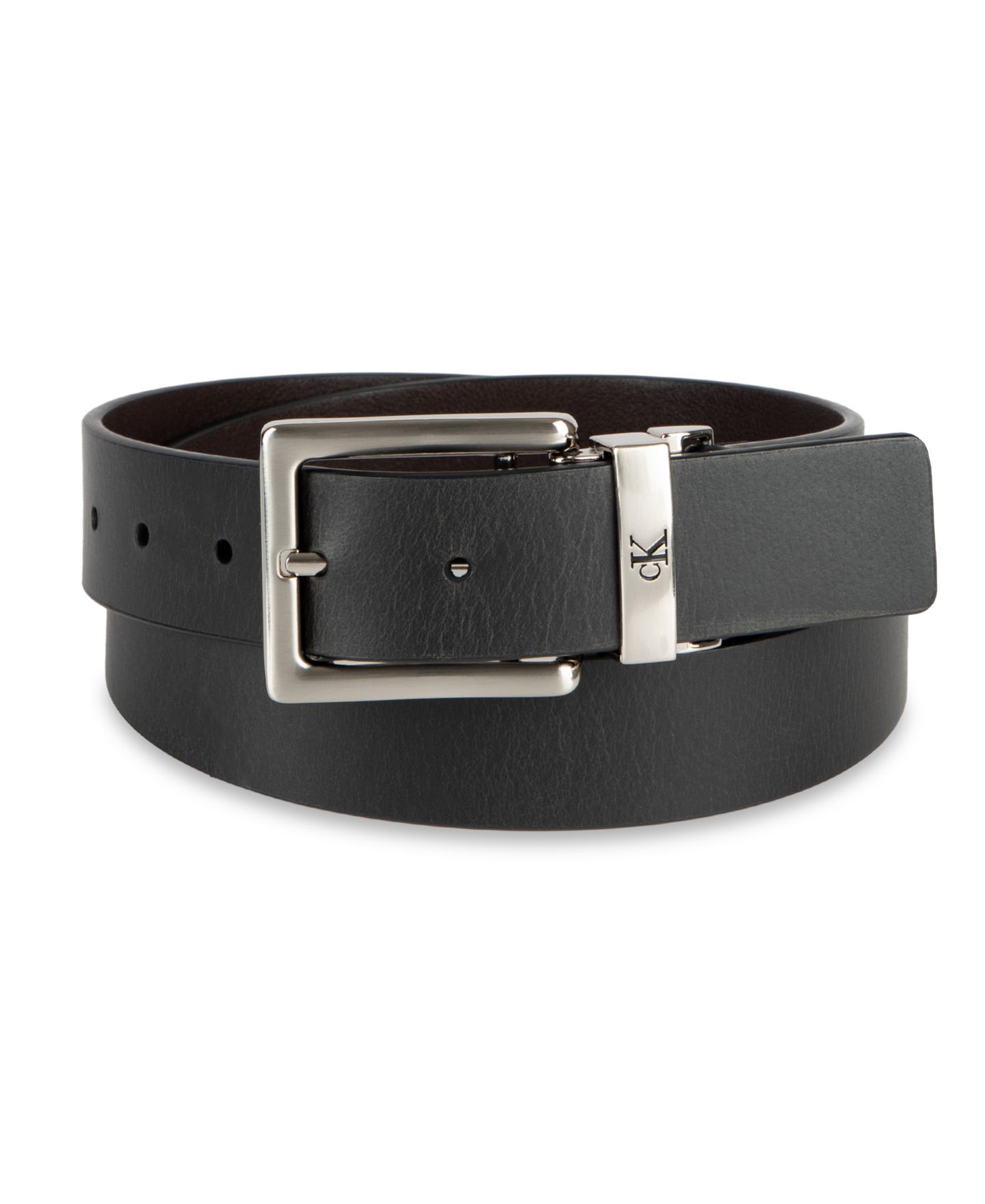 Мужской ремень Calvin Klein 35MM Reversible Leather Dress Belt, цвет: Чёрный / Коричневый — фото 1