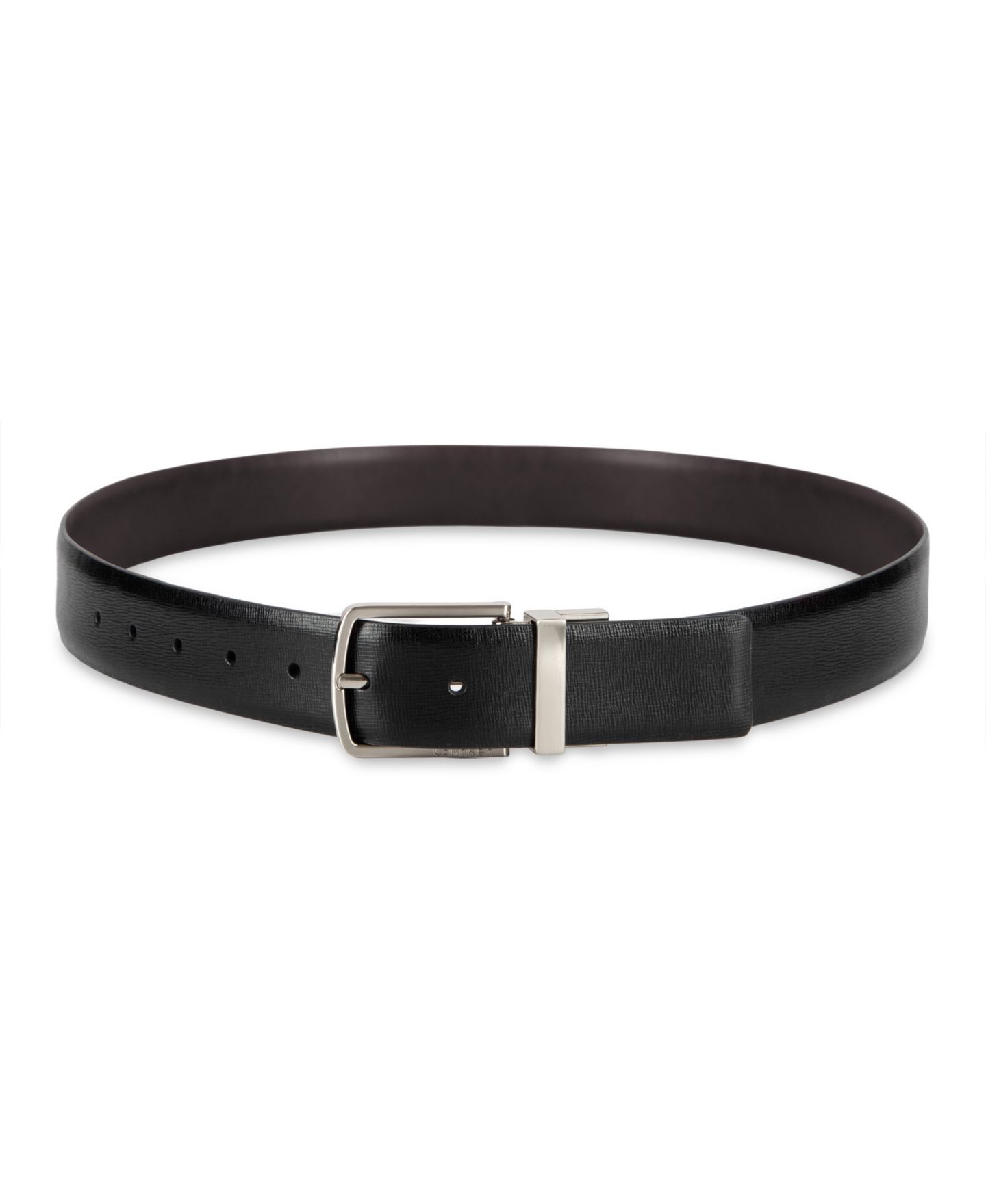Мужской ремень Calvin Klein Reversible Saffiano Leather Belt, цвет: Чёрный / Коричневый — фото 5