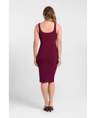 Women's S3 Sculpting Shapewear Square Neck Tank Midi Dress