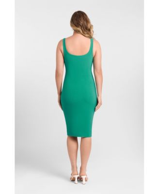 Women's Sculpting Shapewear Square Neck Tank Midi Dress