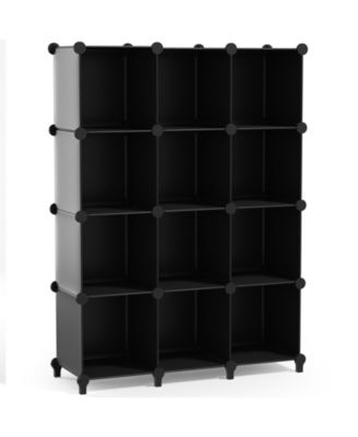 12-Cube Storage Organizer Cubby Shelf for Closet, Toys, Books, and More Space-Saving Bookshelf for Bedroom, Living Room, or Office
