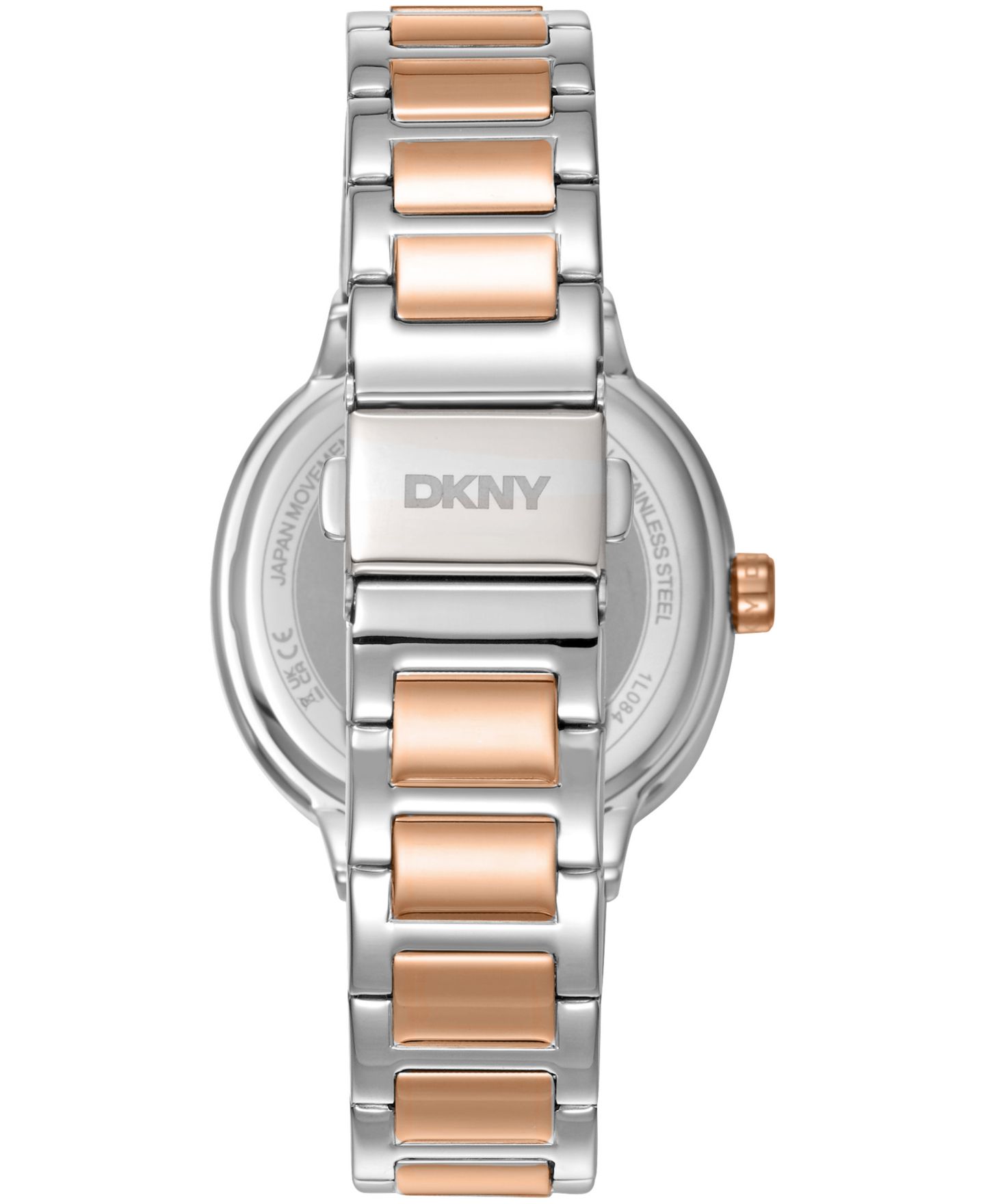 Женские часы DKNY Silver Dial Crystal Bezel Two-Tone Red Gold Stainless Steel Bracelet Multifunctional, 36mm — фото 3