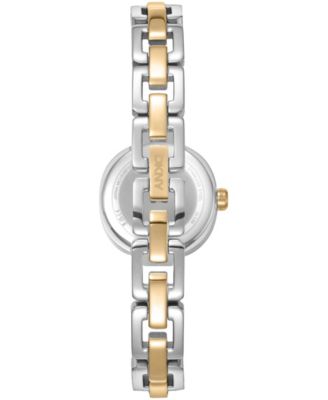 Women's Silver Crystal Accented Dial Stainless Steel Open Link Bracelet Watch, 24mm