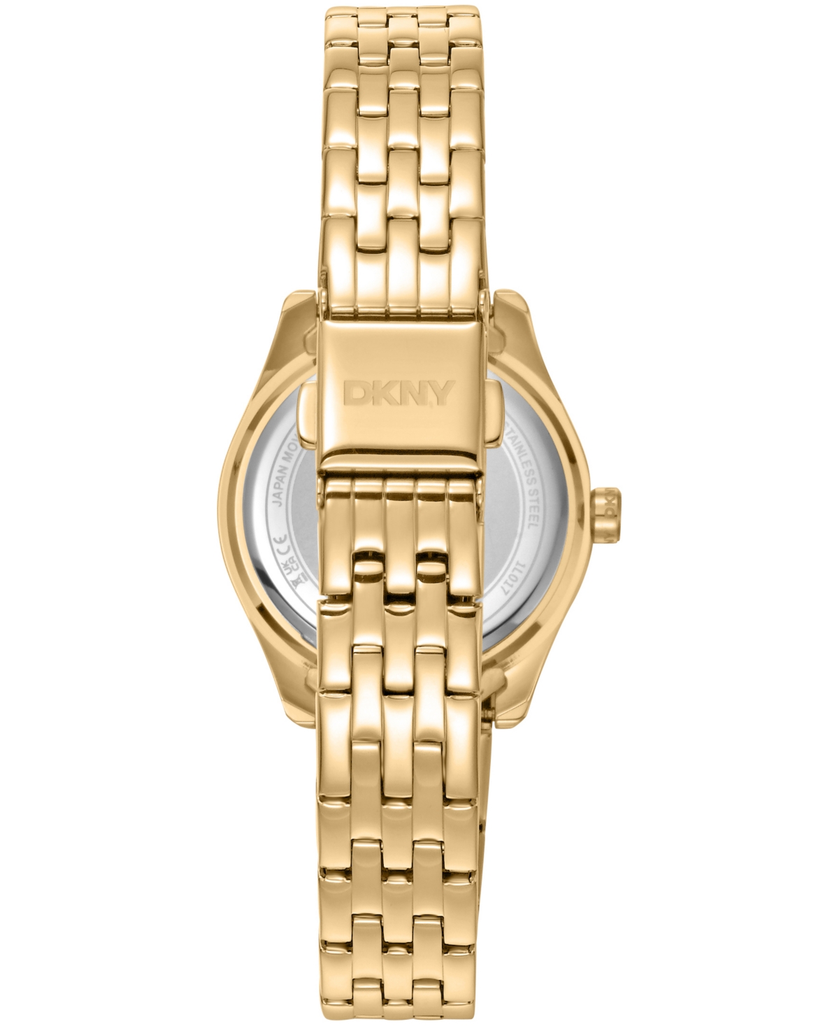 Dkny Women's Champagne Dial Fluted Bezel Yellow-Gold Tone Stainless Steel Watch, 30mm
