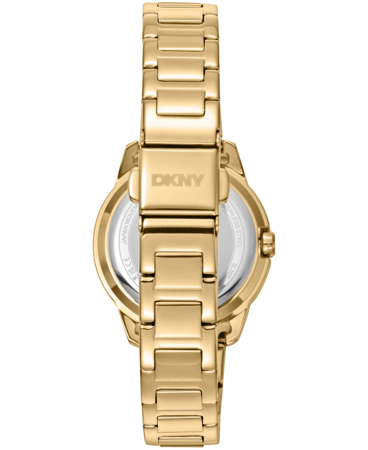 Dkny Women's Champagne Dial Crystal Bezel Gold-Tone Stainless Steel Bracelet Watch, 30mm