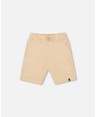 Big Boys Cotton Jersey Shorts Beige