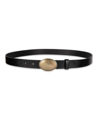 Skinny Plaque Casual Leather Belt