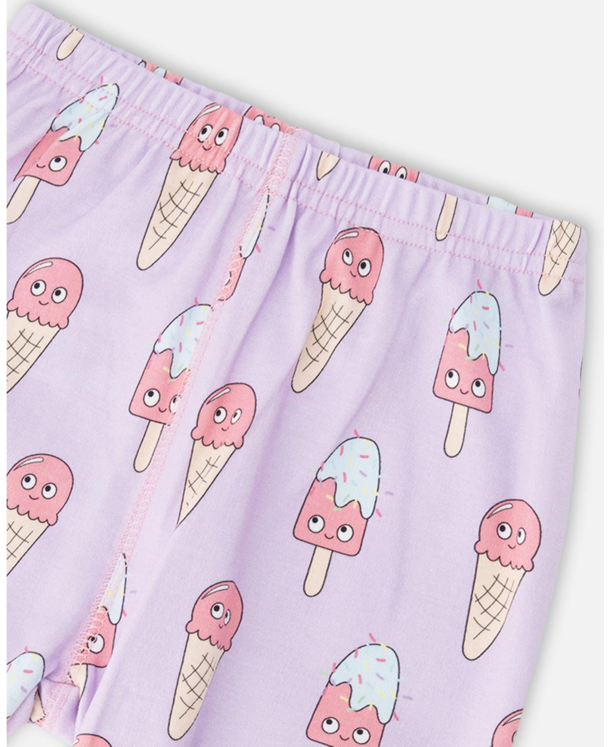 Deux par Toddler Girls Cotton Two-Piece Pyjama Set Lilac Printed Ice Creams