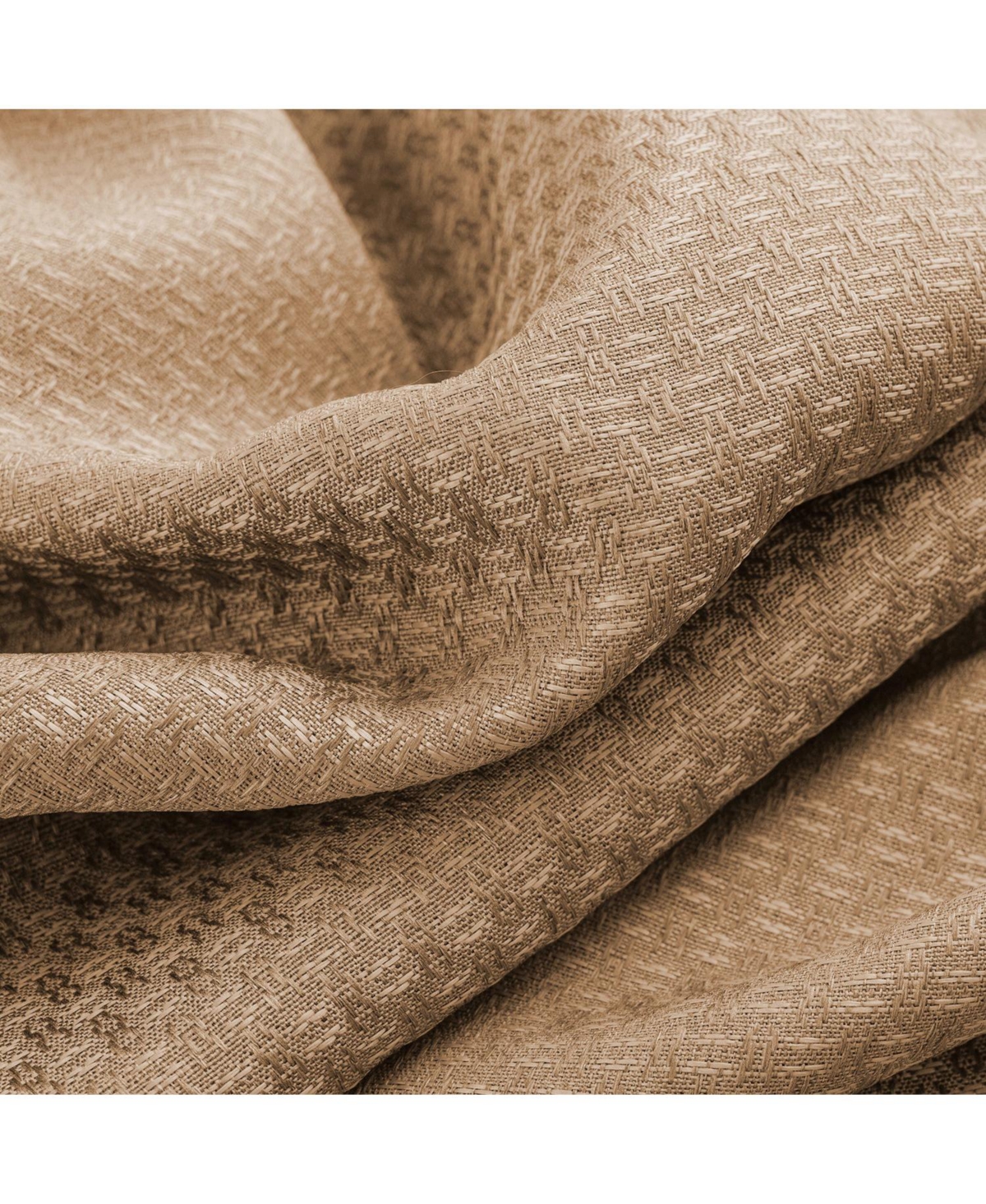 Olivia Gray 100% Polyester 250 Gsm Basket Weave Ian Luxury Jacquard Blackout Grommet Curtain Panel