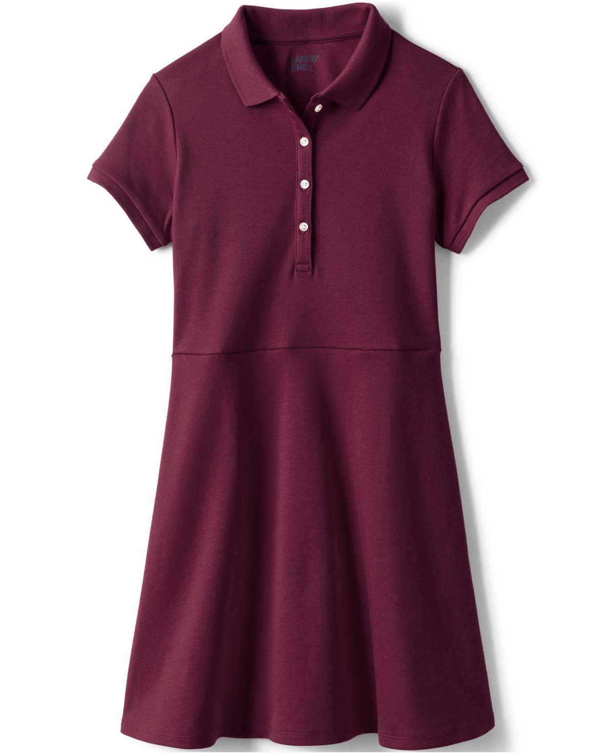 Lands' End Big Girls Short Sleeve Interlock Polo Dress