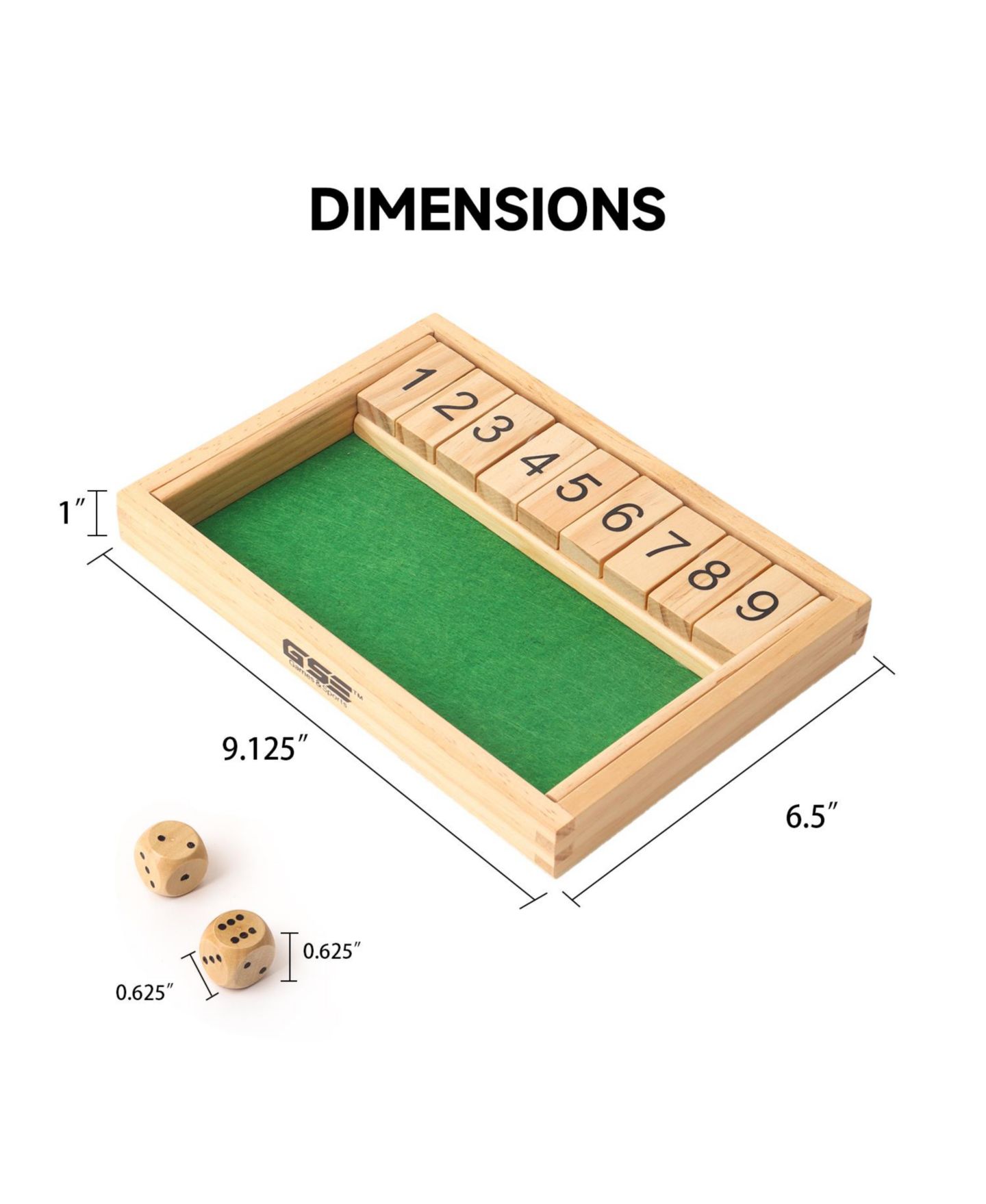 Деревянная настольная игра GSE Games & Sports Expert Shut The Box, 9 цифр, от 3 лет — фото 3