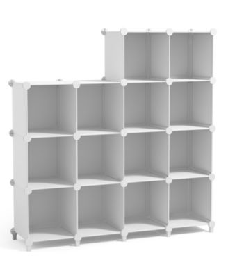 14-Cube Storage Organizer Cubby Shelf for Closet, Toys, Books, and More Space-Saving Bookshelf for Bedroom, Living Room, or Office