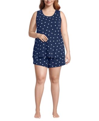 Plus Size Cooling 3 Piece Pajama Set - Robe Tank and Shorts