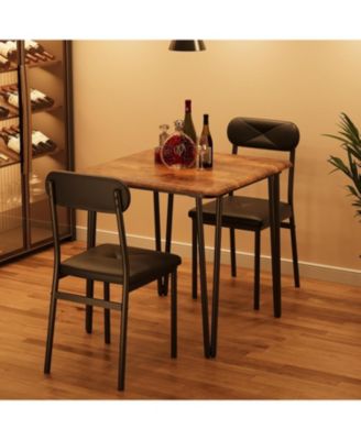 Small Dining Table Set for 2, Small Kitchen Table and Chairs Set of 2, 3Pcs Dining Room Table Set with 2 Upholstered Chairs