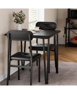 Small Dining Table Set for 2, Small Kitchen Table and Chairs Set of 2, 3Pcs Dining Room Table Set with 2 Upholstered Chairs