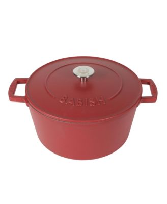 6 Qt Round Matte Enamel  Cast Iron Dutch Oven Pot With Lid - Red