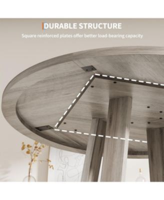 Round Dining Table – 47-inch Kitchen and Dining Room Table, Perfect for Modern Dining Spaces.