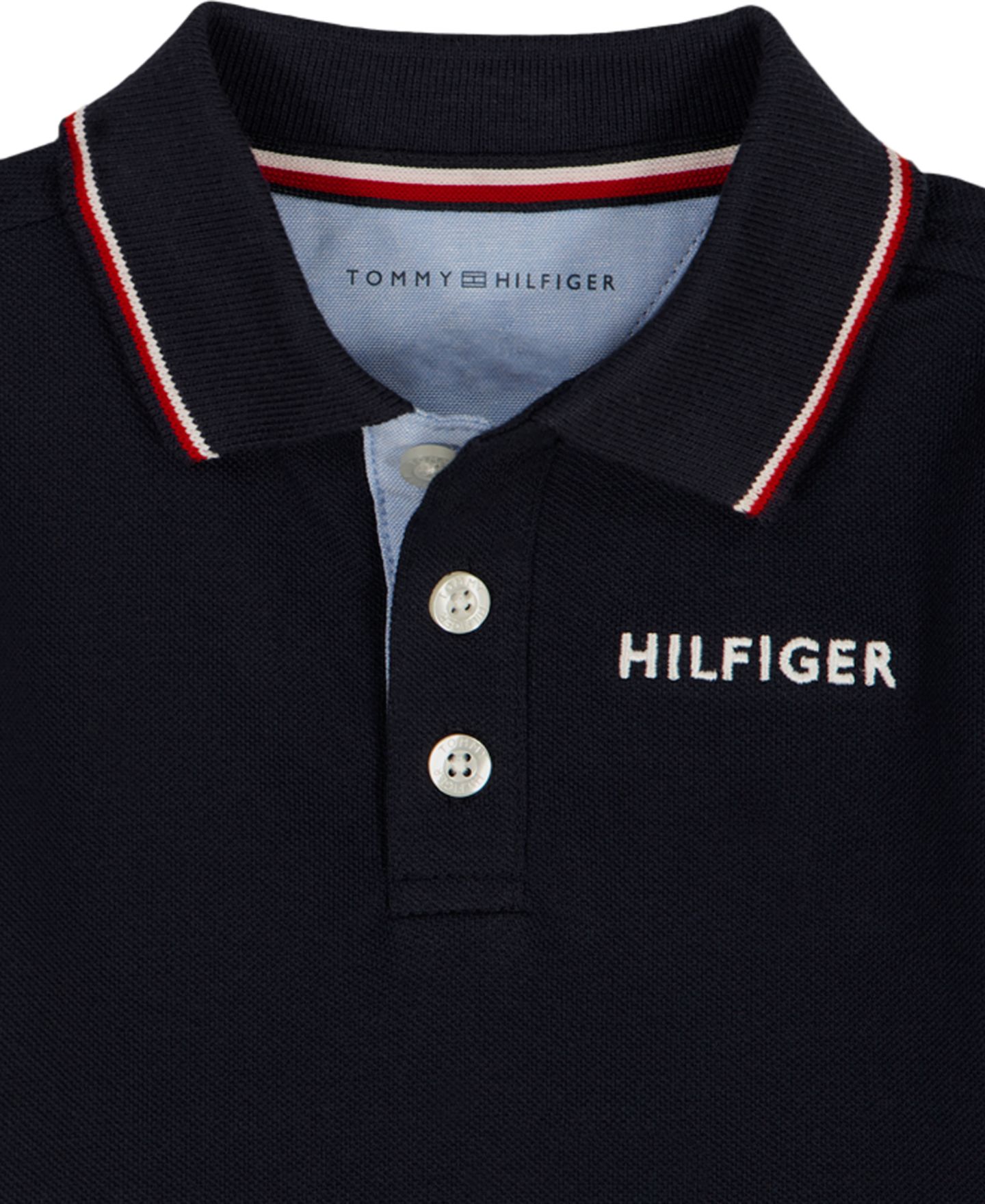 Детский комплект Tommy Hilfiger: рубашка-поло с коротким рукавом и твиловые шорты, 2T-7, цвет: Чёрный / Серый — фото 7