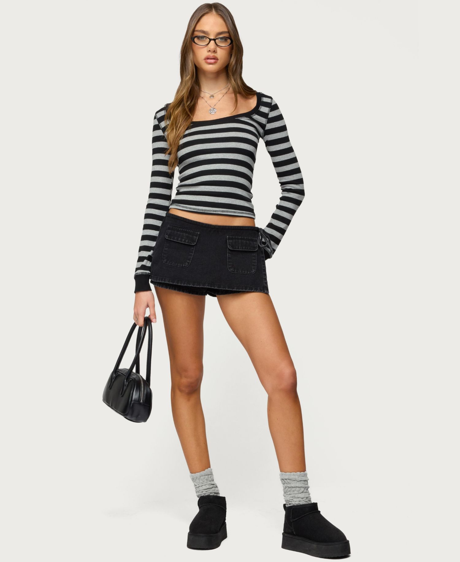 Women's Giselle Wrap Denim Mini Skort