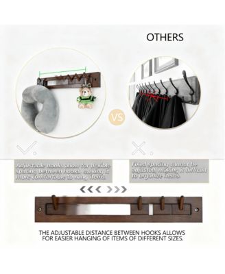 Wall-Mounted Coat Rack with 4 Hooks, High-Load Capacity, Adjustable Storage