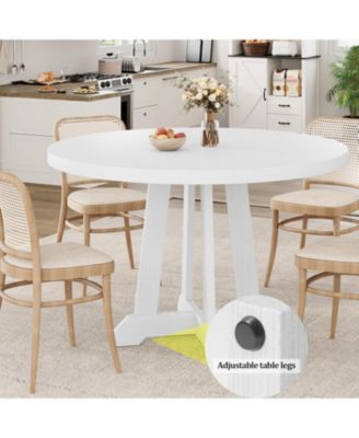 Round Dining Table for 4 to 6 People, 47" Round Dining Table, Wooden Kitchen Table with Sturty Legs, Dining Room Table for Dining Room, Kitchen