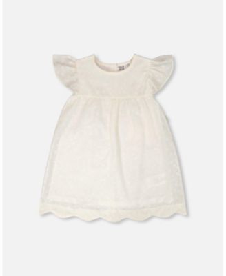 Big Girls Printed Poplin Dress Off-White