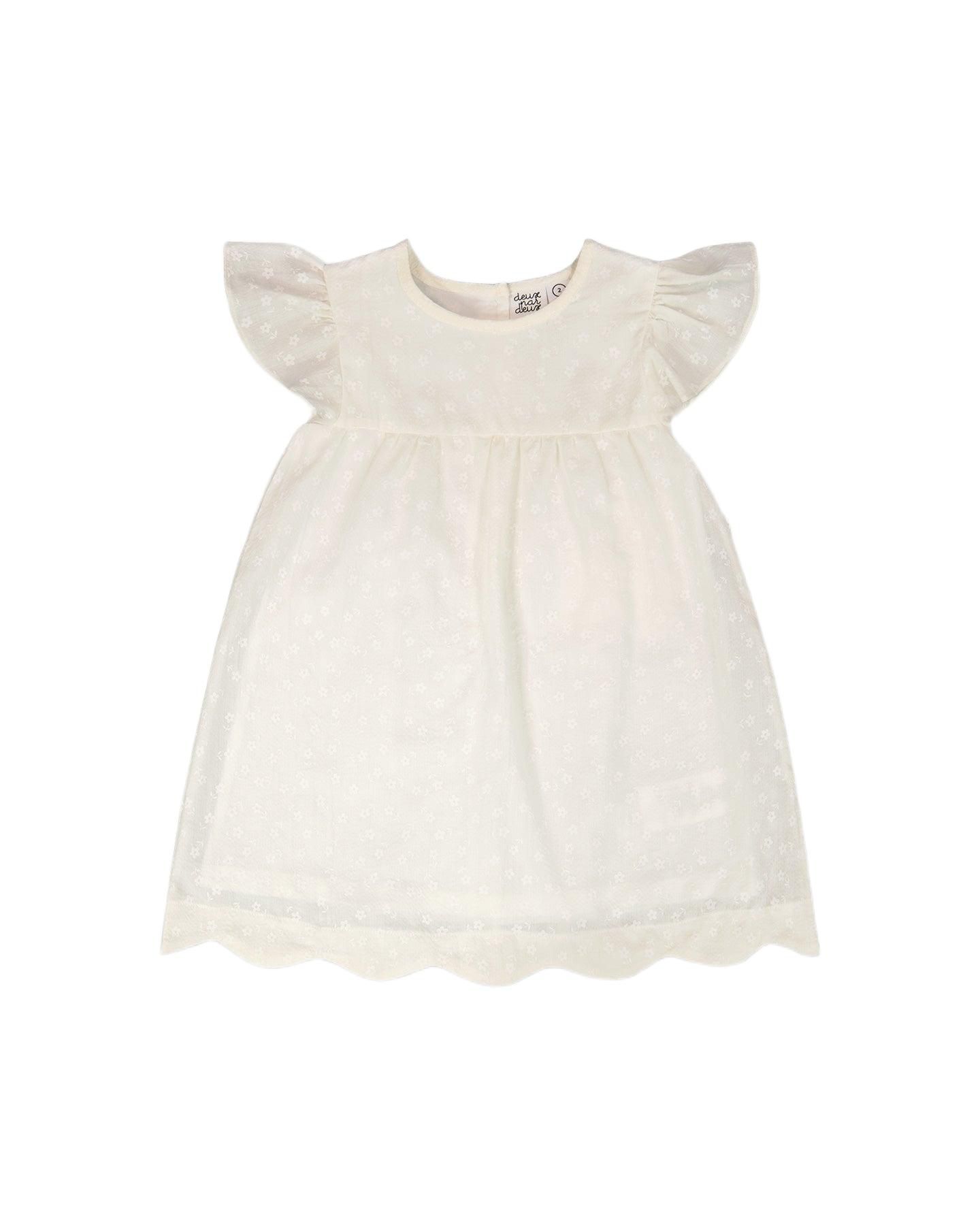 Платье Deux par Deux Printed Poplin Dress Off для девочек, цвет: Молочно-белый — фото 1