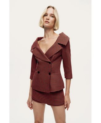 Women's Checked High-Rise Mini Skort