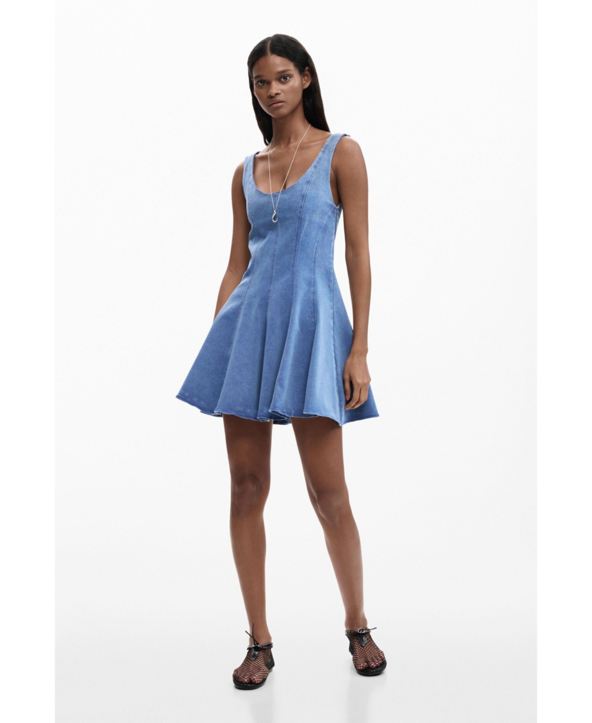 Desigual Women's Skater dress denim effect