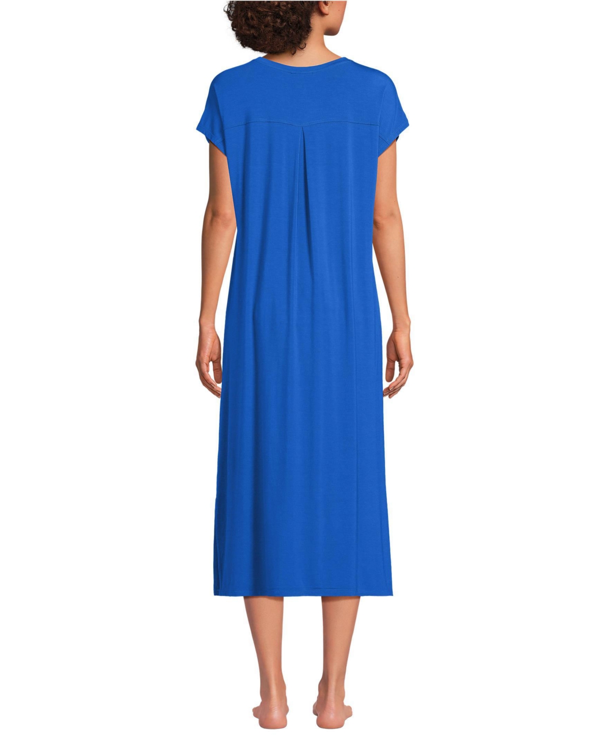 Lands' End Women's Cooling Cap Sleeve Midi Nightgown