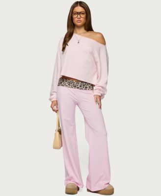 Women's Leopard Foldover Pants