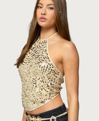 Women's Ilaria Sequin Halter Top