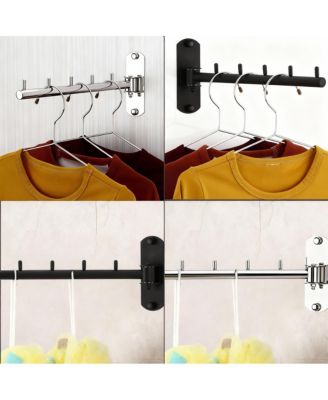 Pack of 2 Swing Wall Hanger Rack, Stainless Steel, Heavy Duty,Space-saving