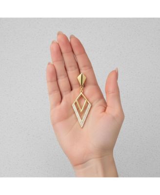 Cubic Zirconia Geometric Drop Earrings