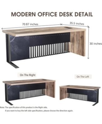 Executive Office Desk with Stainless Steels Sturdy Frame 1.97IN Thick Desktop