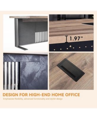 Executive Office Desk with Stainless Steels Sturdy Frame 1.97IN Thick Desktop