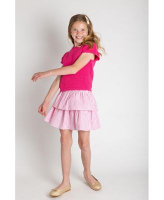 Big Girls Floral Skirt With Ruched Waist
