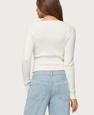 Women's Maliah Ribbed Knit V Neck Top