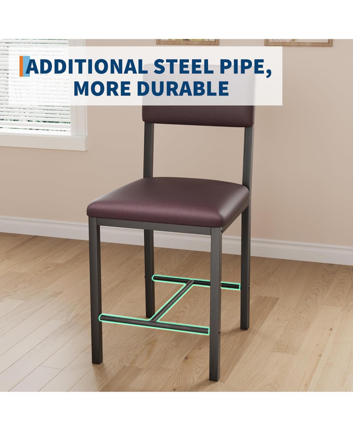 gaomon Dining Table Set for 4, Kitchen Table with 2 Upholstered Chairs and Bench, Wood Kitchen Dining Room Set, for Small Space