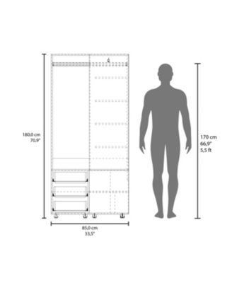 Thatcher Armoire- wardrobe, shoe storage, Open Storage and 2 - drawer