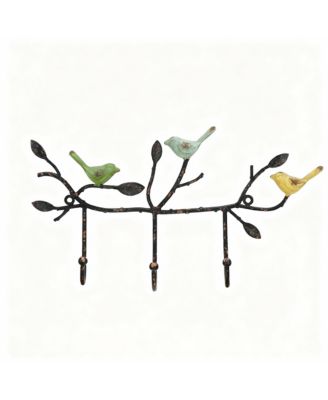 Rustic Metal Bird-Branch Coat Rack for Home Decor