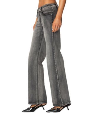 Women's Boot Cut Washed Low Rise Jeans