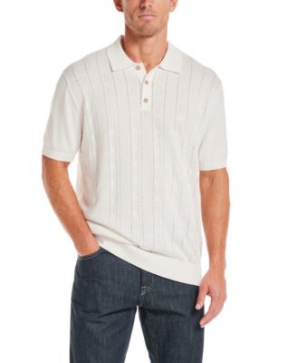 Men's Regular-Fit Pointelle Sweater-Knit Polo Shirt 