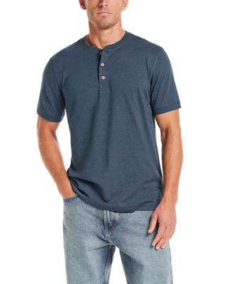 Men's Short-Sleeve Melange Henley Shirt