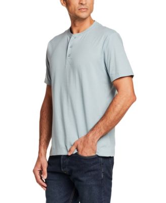 Men's Short-Sleeve Micro-Stripe Henley T-Shirt