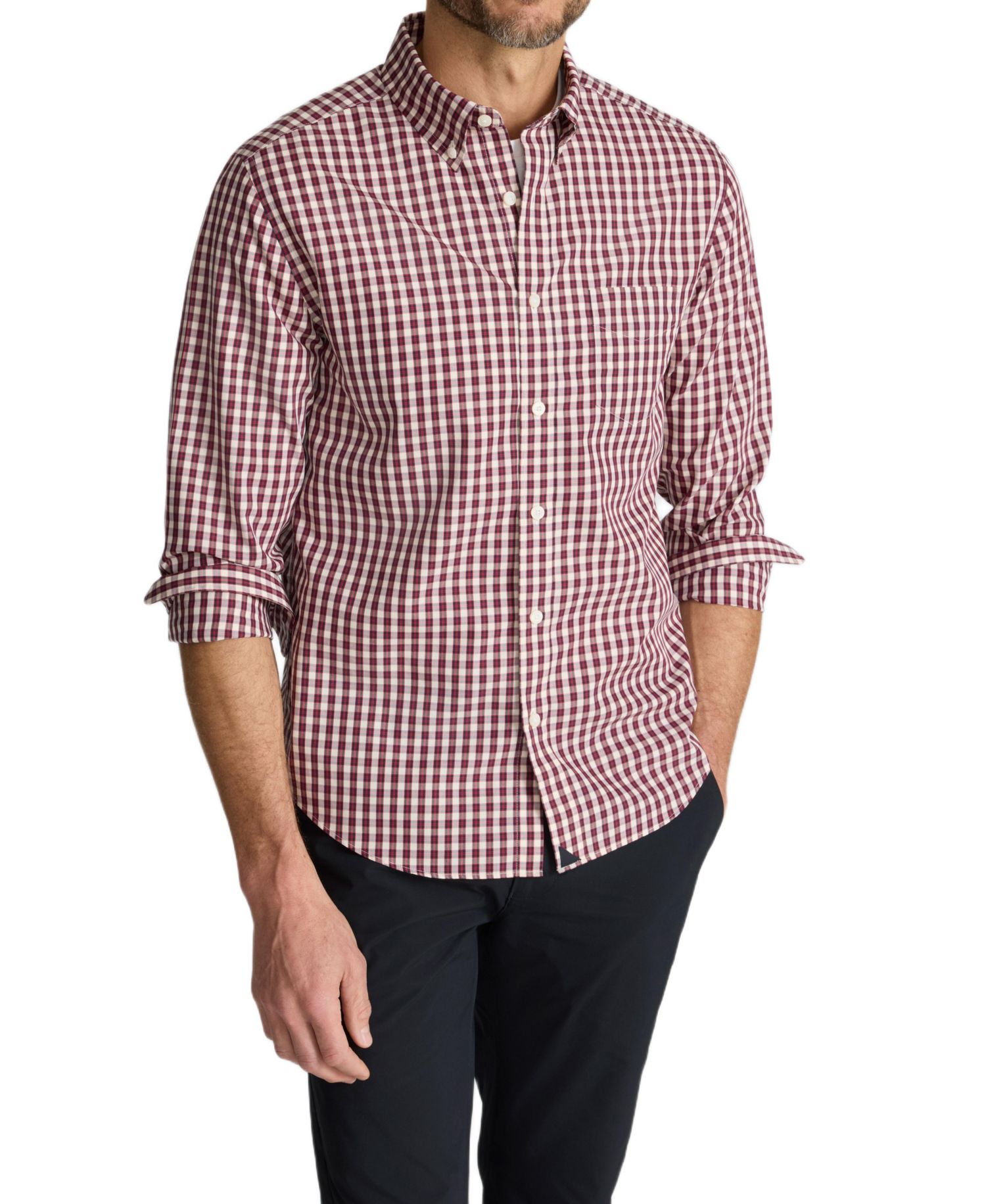Men's Regular Fit Wrinkle-Free Marchand Button Up Shirt