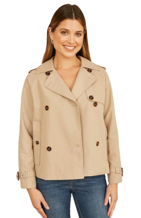 Женские куртки Yumi Women's Cropped Trench Jacket With Pockets