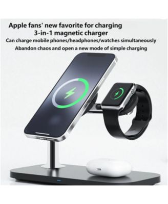 3-in-1 Magnetic Wireless Charger - Phone Stand Compatible with Apple iPhone 12/13 Wireless Chargers